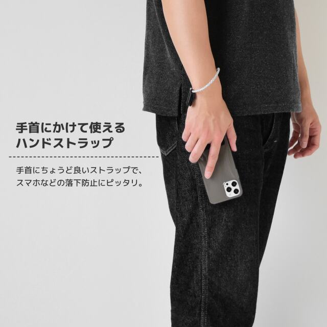パラコード クリップ付きハンドストラップ ミックスカラー