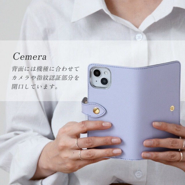 サフィアーノレザー 手帳型スマホケース HIGHCAMP FACTORY