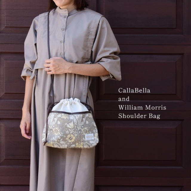 Callabella 巾着ショルダーバッグ「Fabric by best of morris