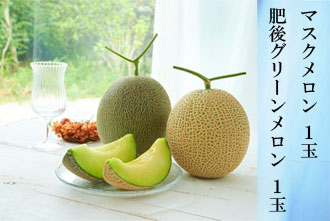 マスクメロン 1玉・肥後グリーンメロン 1玉
