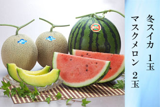 スイカ 1玉・マスクメロン 2玉
