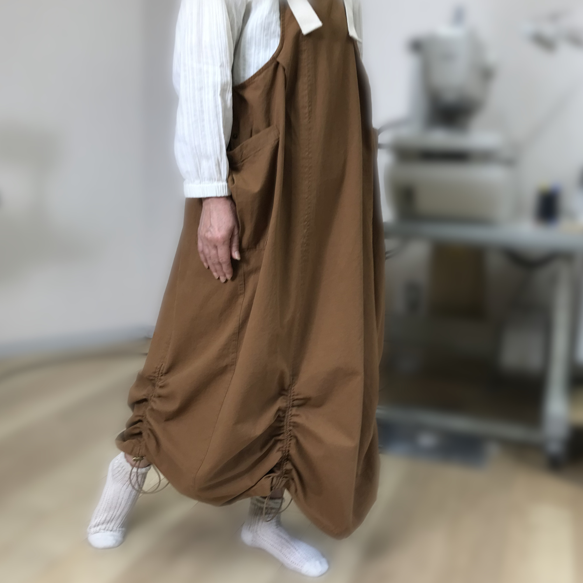 【Lupilien】コットンリップストップ ジャンバースカート