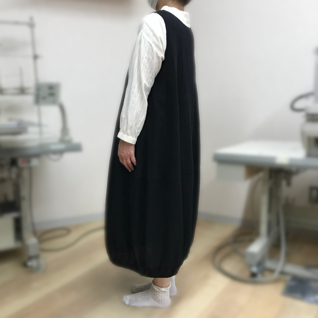 COMME des GARÇONS 麻混ワンピース ノースリーブ バルーン●XS COMME des GARÇONS 麻混ワンピース ノースリーブ バルーン○XS
