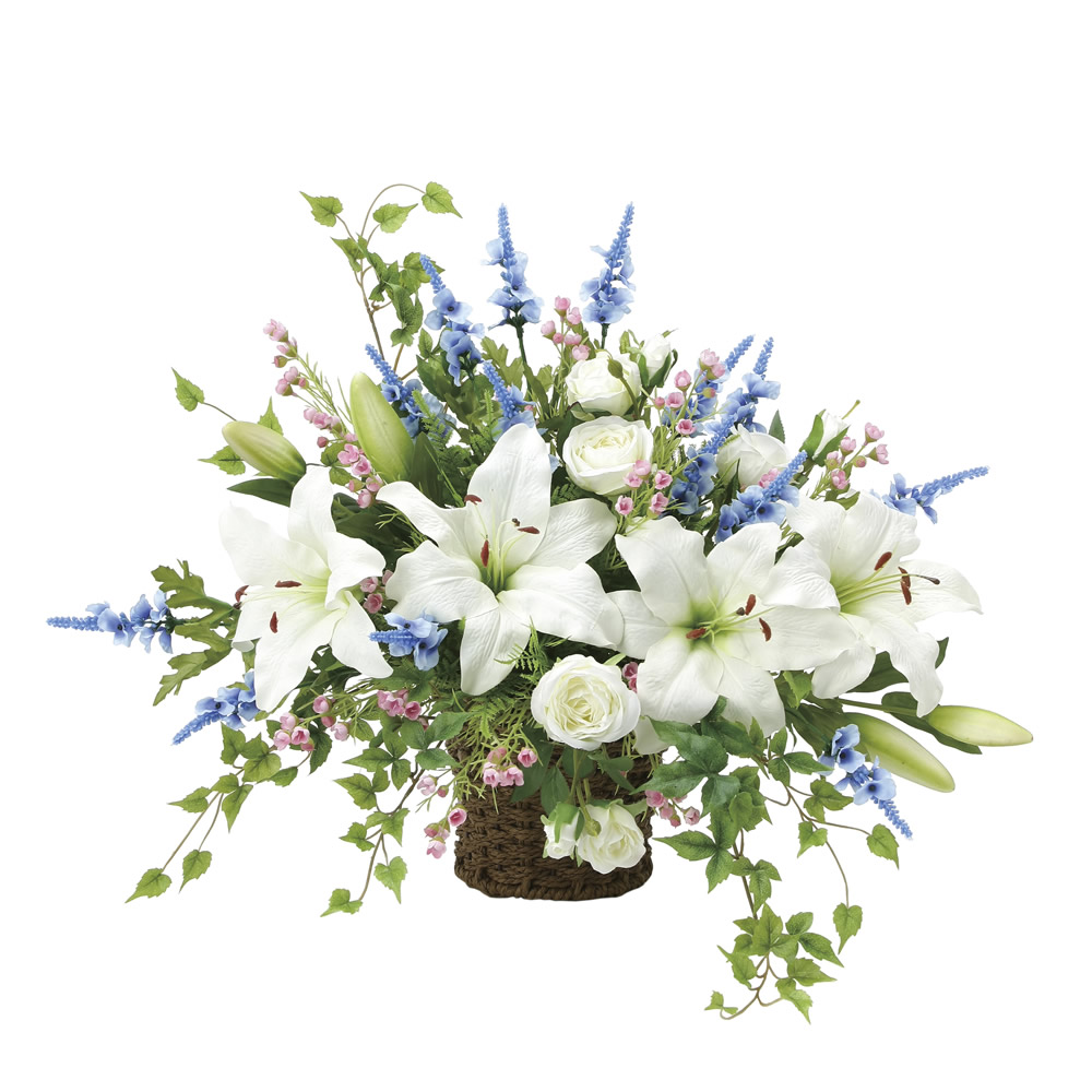 光触媒 人工観葉植物 ウォールグリーン フェイクフラワー カサブランカ