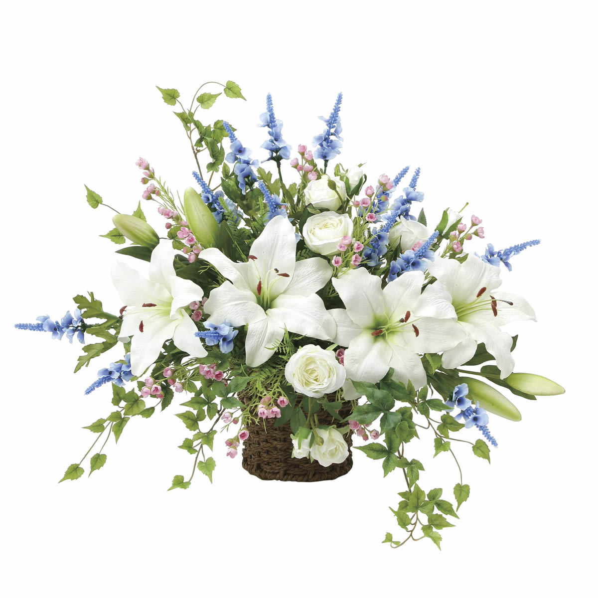 光触媒 光の楽園 壁掛けカサブランカ【アートフラワー 造花】(2080P160)（※ラッピング不可）