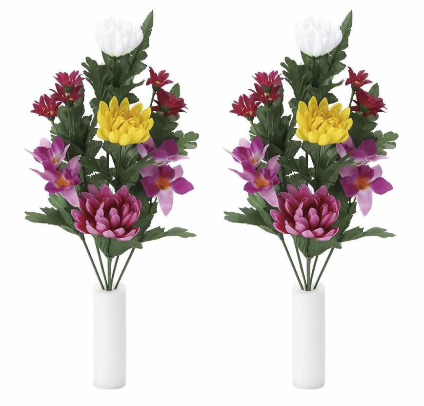 光触媒 光の楽園 仏花オーキット2個セット アートフラワー 造花 仏花 盆花 仏壇用 お供え用 84a25 造花と観葉植物の専門店 光の楽園