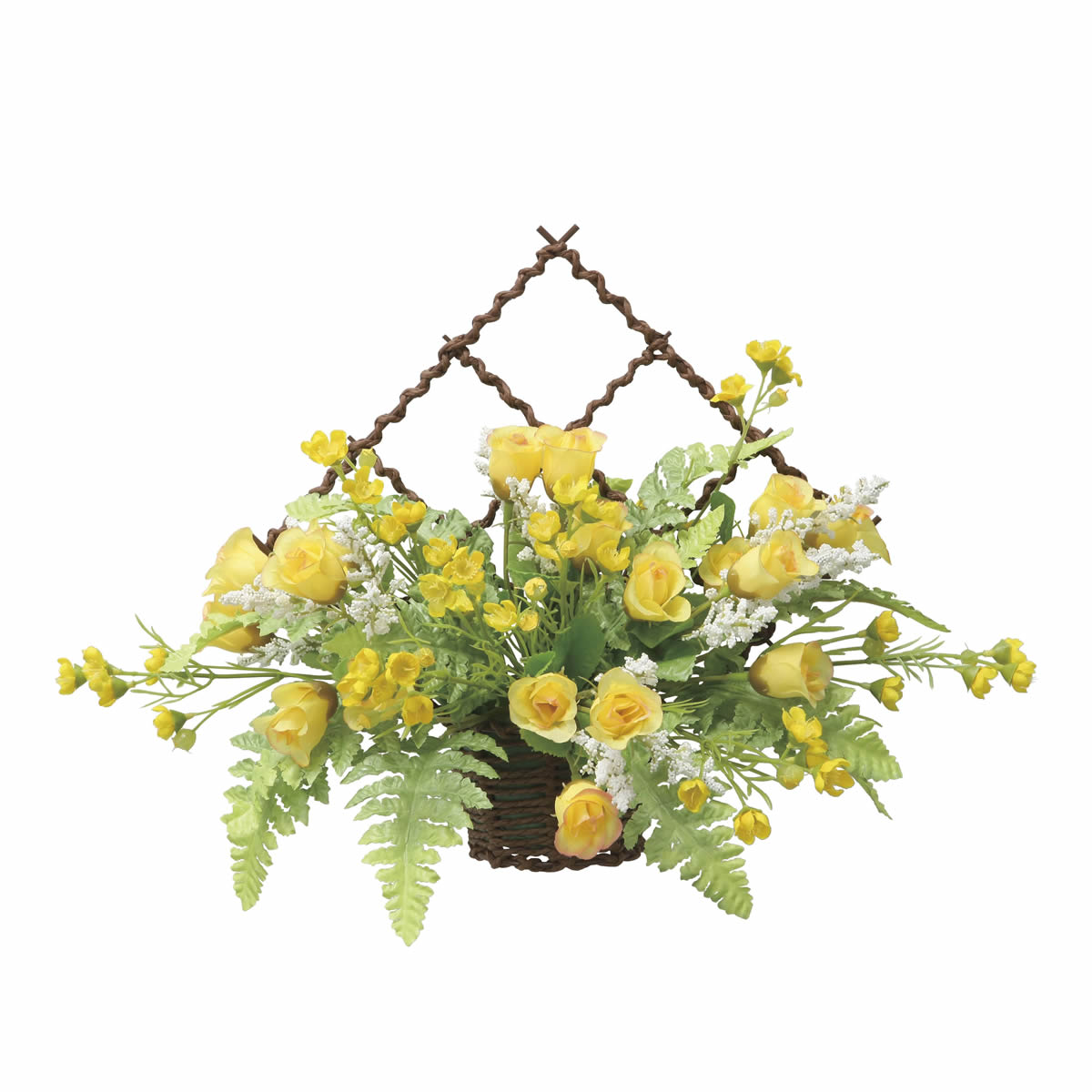 光触媒 光の楽園 壁掛けミニローズY【アートフラワー 造花】(2556R50)