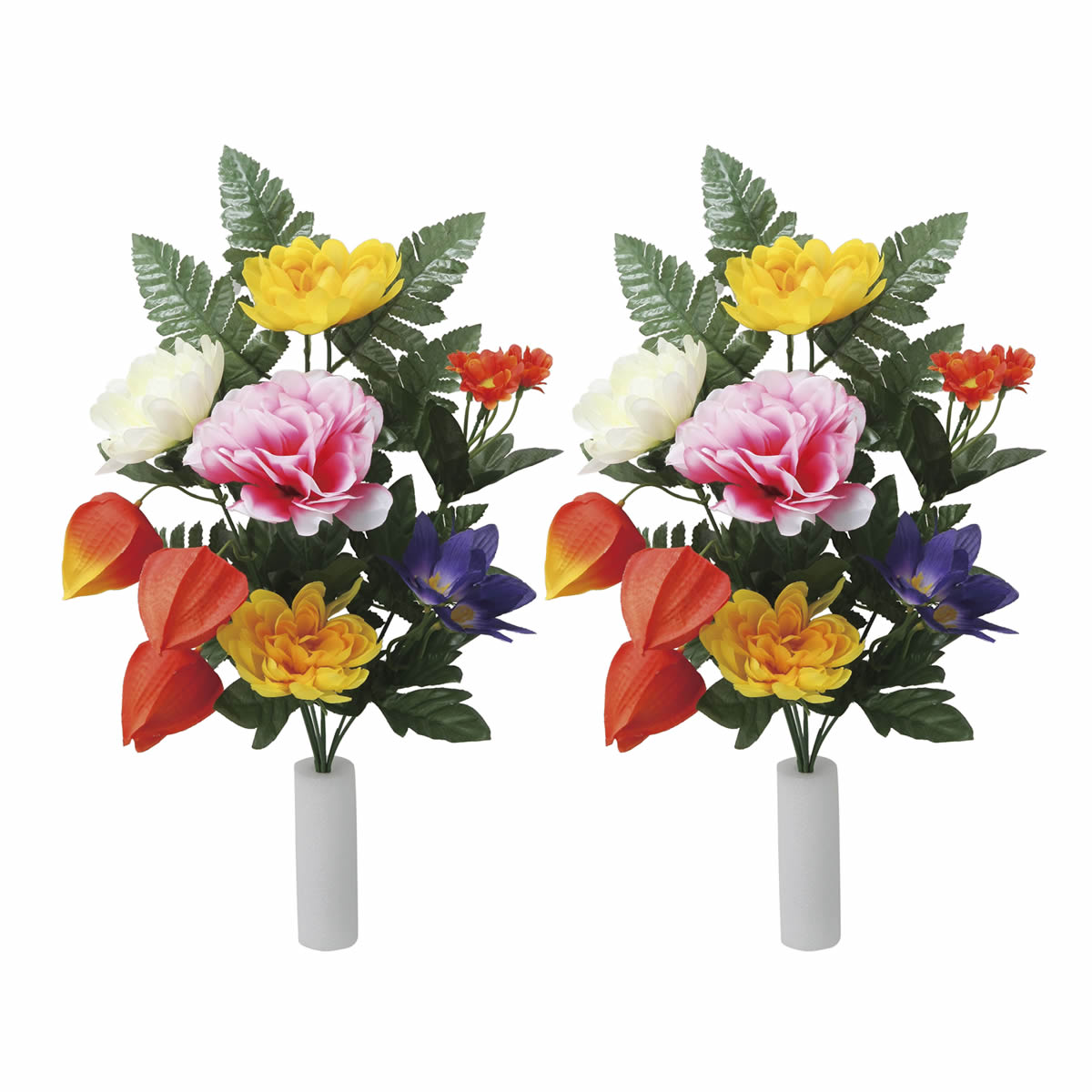 光触媒 光の楽園 ほおずき付き仏花2個セット【仏花シリーズ】【アートフラワー 造花】(2562A35)（※ラッピング不可）