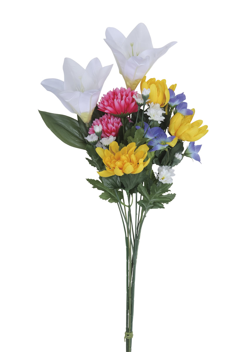 光の楽園 手組仏花ボールマム1本【仏花シリーズ】【アートフラワー 造花】(2697A18N)（※ラッピング不可）