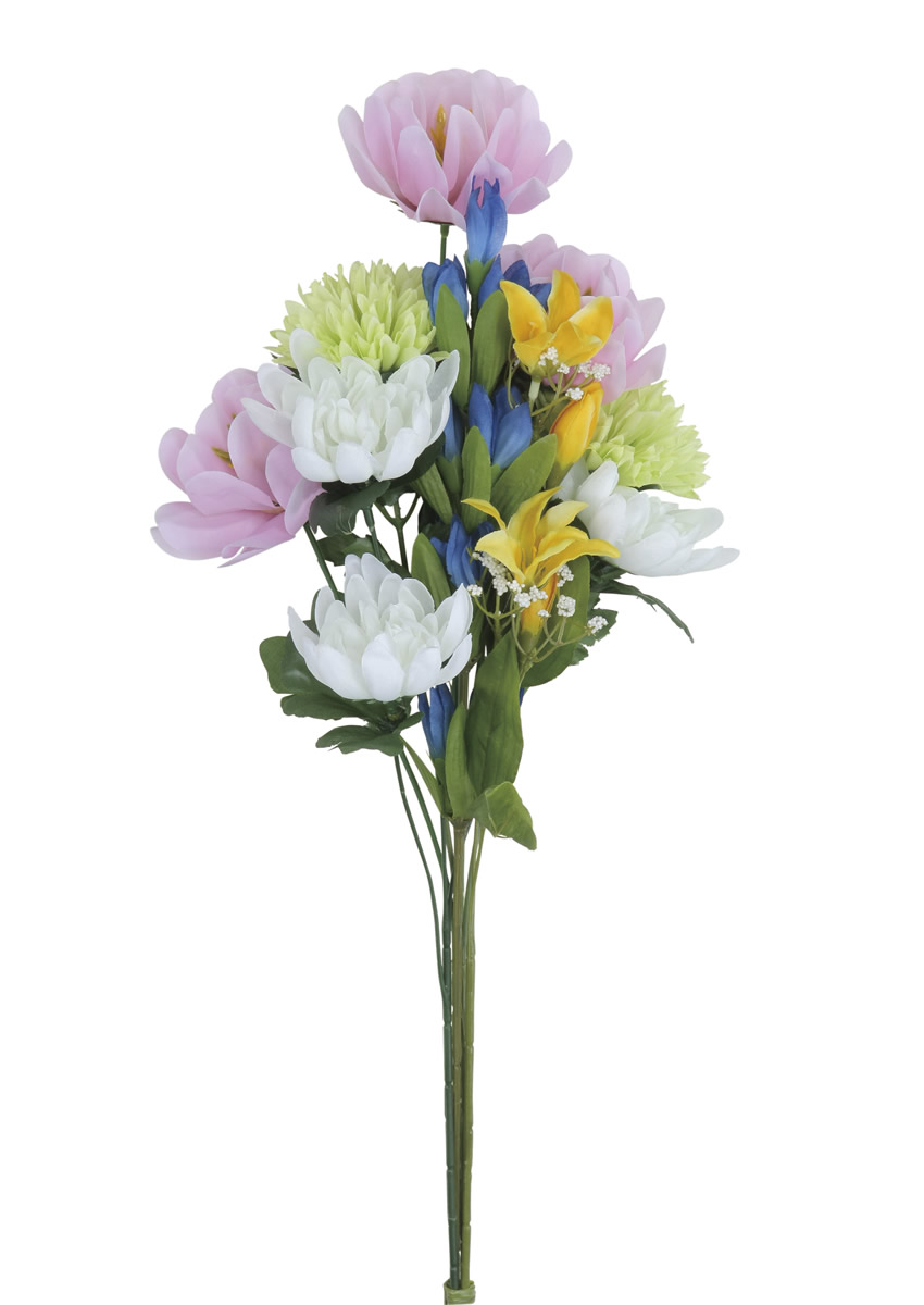 光の楽園 手組仏花ダリア1本【仏花シリーズ】【アートフラワー 造花】(2699A18N)（※ラッピング不可）