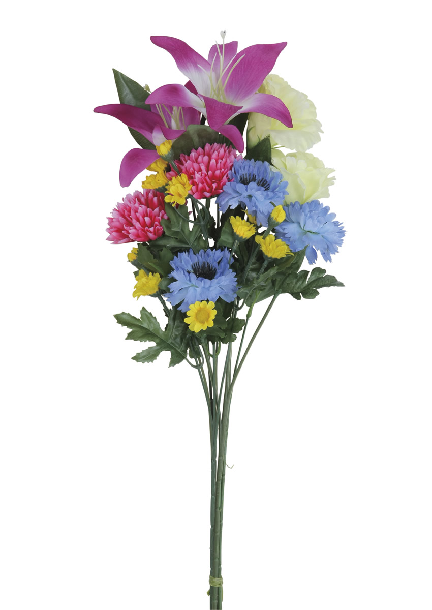 光の楽園 手組仏花ユリ1本【仏花シリーズ】【アートフラワー 造花】(2700A18N)（※ラッピング不可）