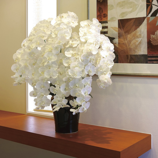 光触媒 光の楽園 プレミアム胡蝶蘭10本立W 【アートフラワー 造花