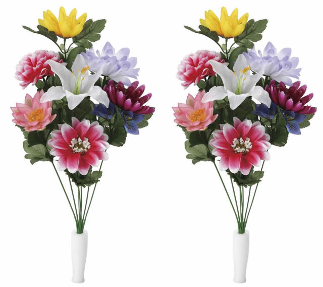 光触媒 光の楽園 仏花ダリア2個セット アートフラワー 造花 仏花 盆花 仏壇用 お供え用 92a35 造花と観葉植物の専門店 光の楽園