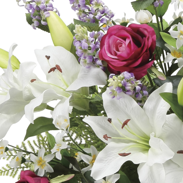 クレイフラワーカサブランカ 樹脂粘土のピンクのカサブランカ＊クレイフラワー アートフラワー My