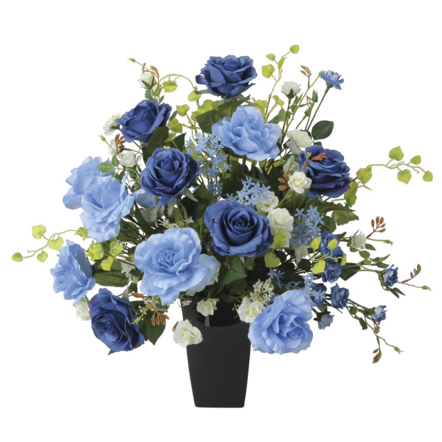 光触媒 光の楽園 ブルースターローズ【アートフラワー 造花】(2373R150)