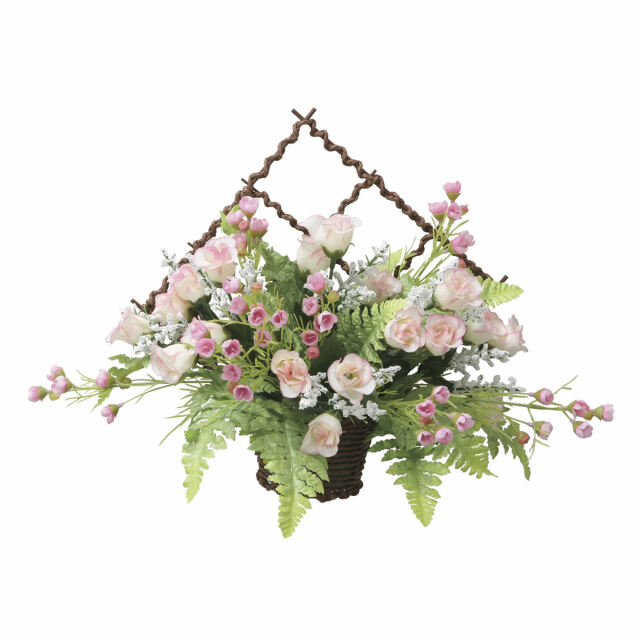 光触媒 光の楽園 壁掛けミニローズP【アートフラワー 造花】(2555R50)