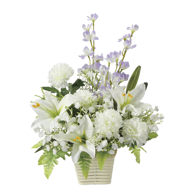 光触媒 光の楽園 白百合【アートフラワー 造花】【仏花シリーズ】(2676A100)