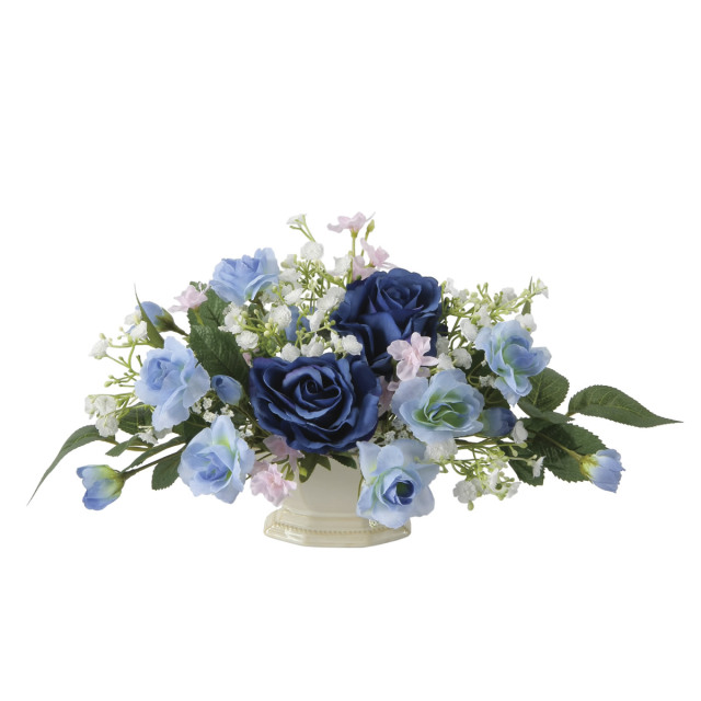 光触媒 光の楽園 ツートンブルーローズ【アートフラワー 造花】(2680A75)（※ラッピング不可）