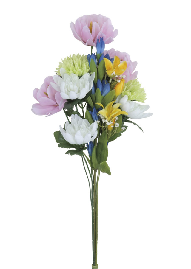 光の楽園 手組仏花ダリア1本【仏花シリーズ】【アートフラワー 造花】(2699A18N)（※ラッピング不可）