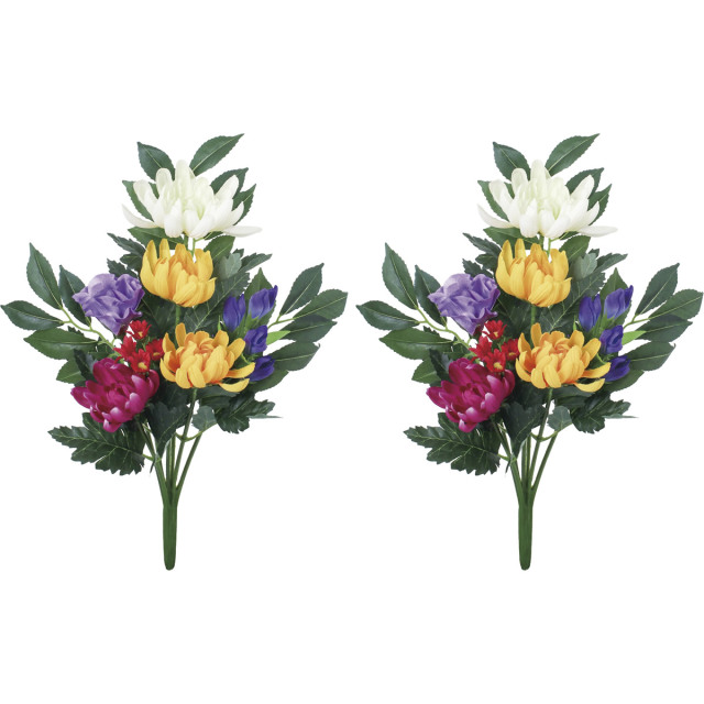 光の楽園 エコ仏花菊2本セット【仏花シリーズ】【アートフラワー 造花】(FP-1038N36)（※ラッピング不可）