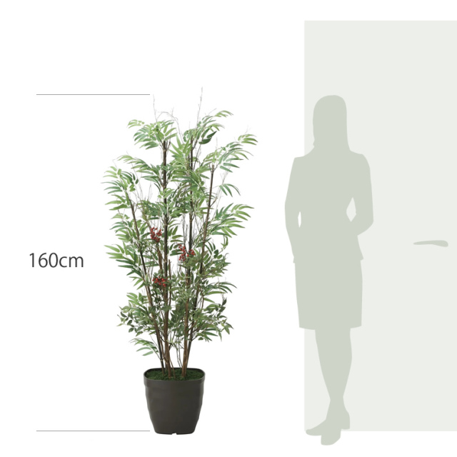 光触媒 光の楽園 黒竹&南天1.6m【インテリア フェイクグリーン 人工