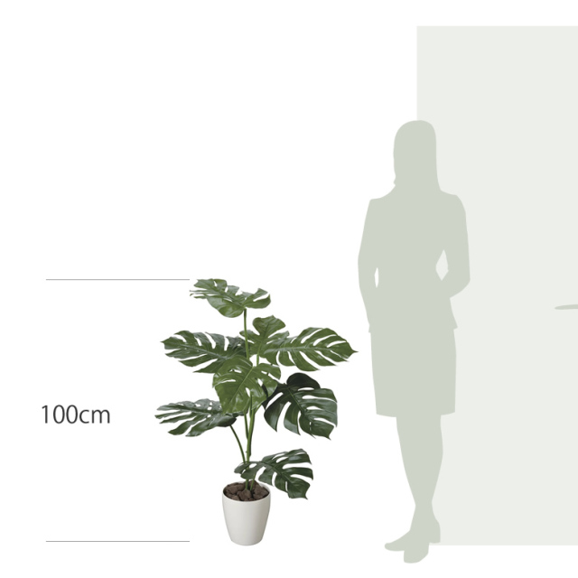 光触媒 光の楽園 モンステラ 1.0m【インテリア フェイクグリーン