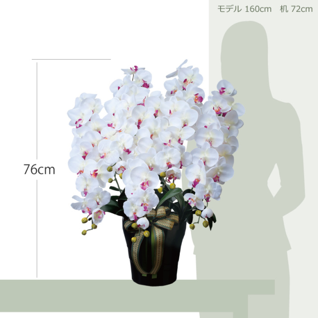 光触媒 光の楽園ロイヤル胡蝶蘭5本立W/AB【アートフラワー 造花
