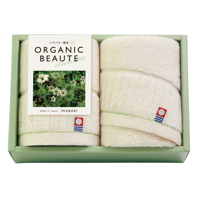 今治オーガニックボーテ　シアバター配合フェイスタオル2Pセット　No.45