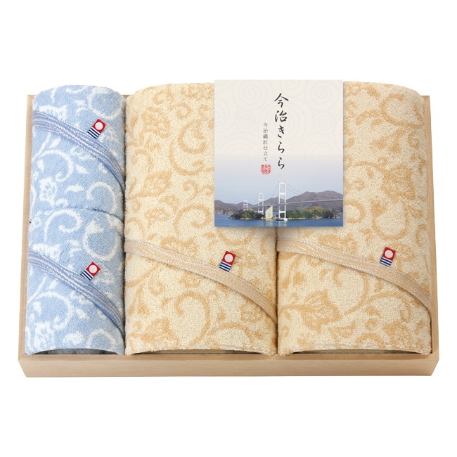 今治きらら　木箱入バス2P・ハンドタオル2Pセット　No.100