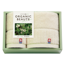 今治オーガニックボーテ　シアバター配合フェイス・ゲストタオルセット　No.35