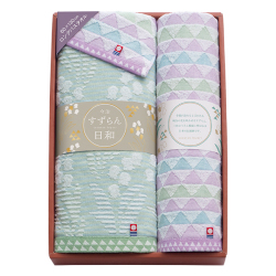 すずらん日和　今治　バス・フェイス・タオルハンカチセット　No.50