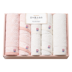 今治　日々是ふわり　バス2P・フェイス4P・ハンドタオル2Pセット　No.100　（紅白）