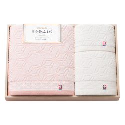 今治　日々是ふわり　木箱入りバス・フェイス・ハンドタオルセット　No.40