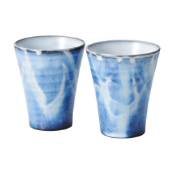 萩焼　萩藍　ペアカップ　No.40