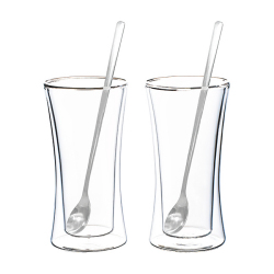 ウェルナーマイスター　耐熱二重ガラスタンブラー＆ロングスプーンペアセット　No.50