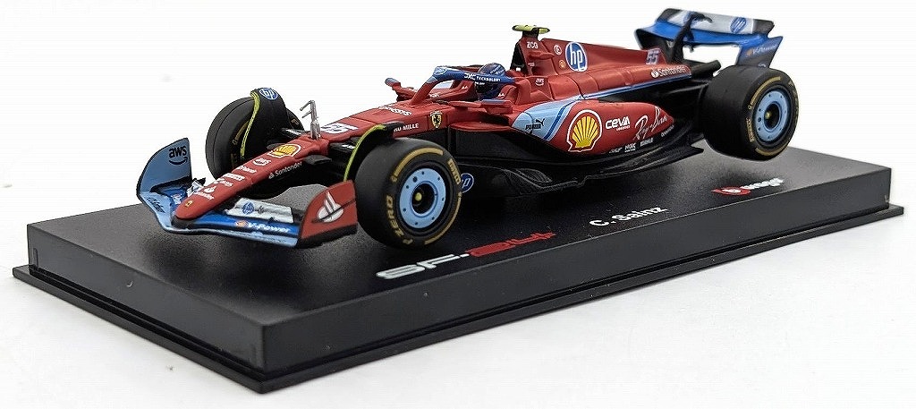 BURAGO 1/43 フェラーリ SF-24 マイアミGP 2024 No.16 C.ルクレール ドライバー付 クリアケース （画像はイメージ）