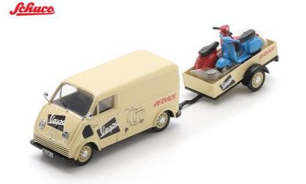 <予約 2026/12月発売予定> Schuco 1/43 1952 DKW Schnelllaster with trailer and 2x Vespa "Vespa Service"