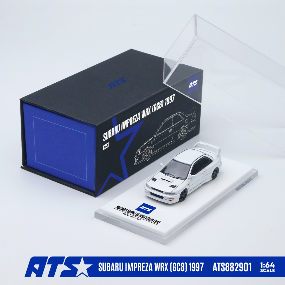 <予約 2027/1月発売予定> ATS 1/64 SUBARU IMPREZA WRX （GC8）1997 ホワイト