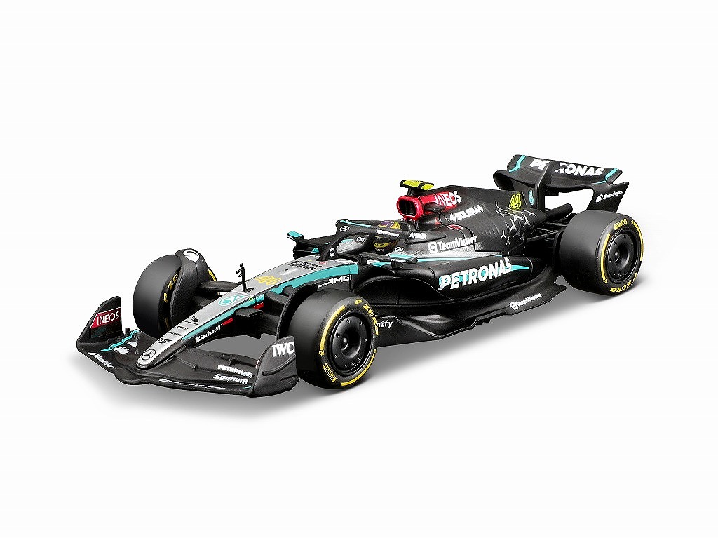 BURAGO 1/43 メルセデス-AMG ペトロナス F1チーム W15(2024) Eパフォーマンス No,44 L.ハミルトン ヘルメット付