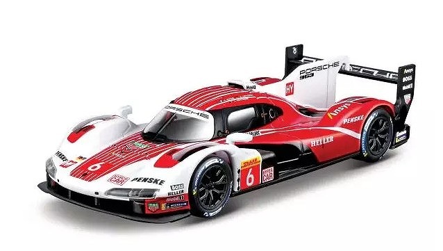 BURAGO 1/43 ポルシェ 963 2024 No,6 ホワイト/レッド クリアケース