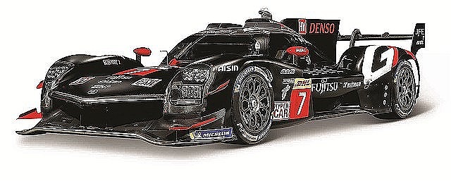 BURAGO 1/43 トヨタ GR010 ハイブリッド Gazoo Racing 2024 No,7 ブラック クリアケース付