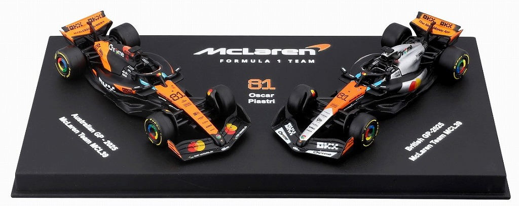 <予約 2026/10月下旬発売予定> BURAGO 1/64 マクラーレン F1チーム MCL39 オーストラリア/イギリスGP No.81 O.ピアストリ　2台セット 