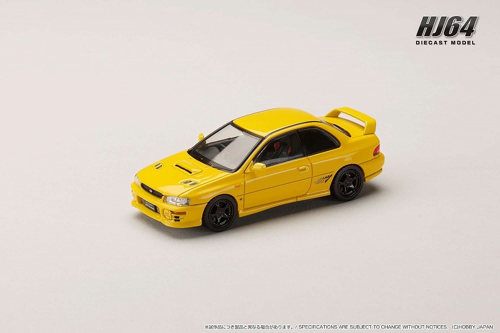 HJ64 1/64 スバル インプレッサ PURE SPORTS COUPE WRX type R STi Version (GC8) チェイスイエロー