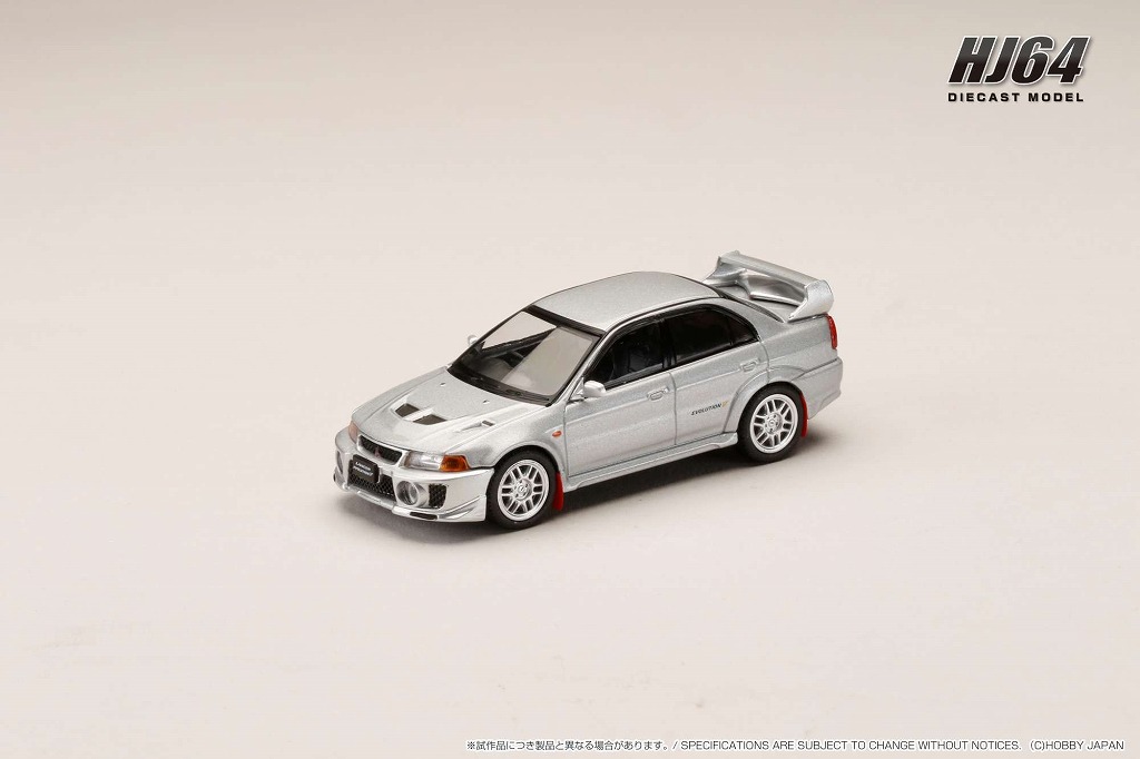 HJ64 1/64 三菱ランサー GSR エボリューション 5 (CP9A) 1998 マッドフラップ付き サテライトシルバー