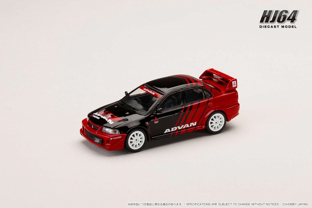 HJ64 1/64 三菱 LANCER RS EVOLUTION 6 (CP9A) 2000 YOKOHAMA ADVAN COLOR