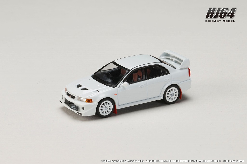 HJ64 1/64 三菱 ランサー GSR エボリューション 6 (T.M.E) (CP9A) 2000 マッドフラップ付き スコーティアホワイト