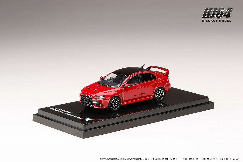 HobbyJapan 1/64 三菱ランサーエボリューション X FINAL EDITION エンジン付き レッドメタリック / ブラックルーフ
