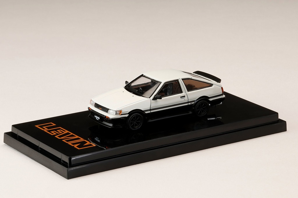 HJ64 1/64 Toyota COROLLA LEVIN AE86 3DOOR カスタムバージョン 1983 ホワイト/ブラック