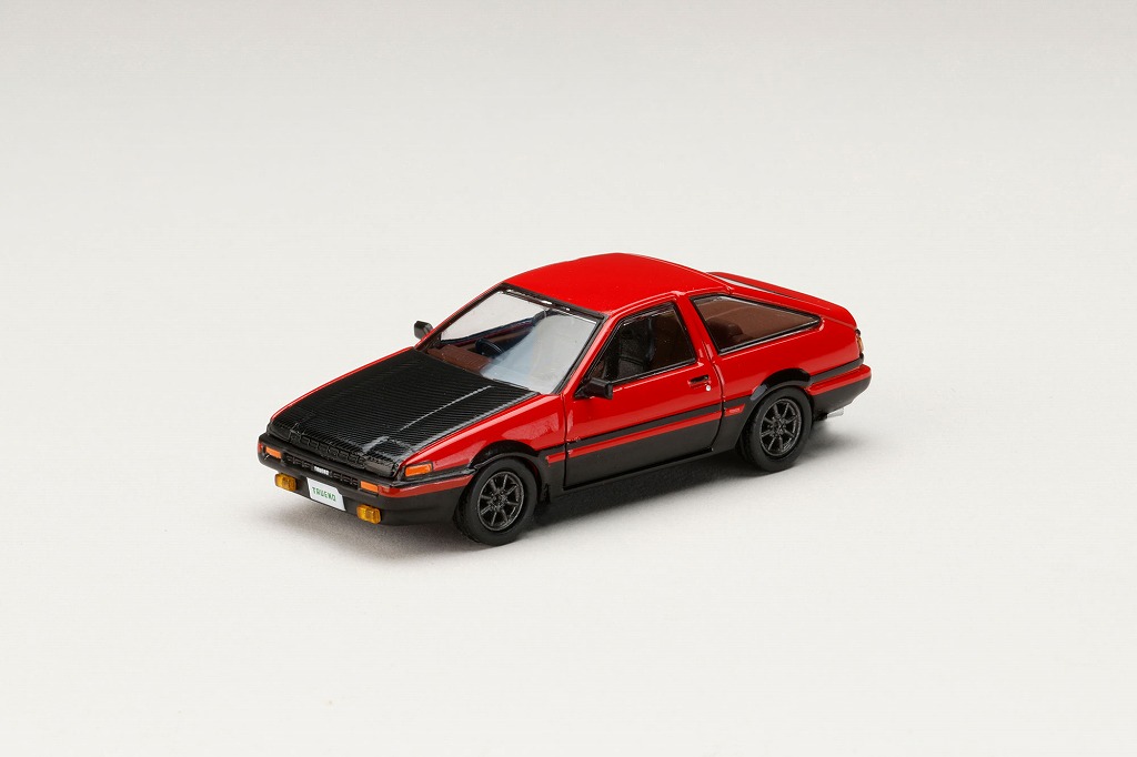 <予約 2026/8月発売予定> HJ64 1/64 トヨタ SPRINTER TRUNEO (AE86) GT-APEX JDM カスタムバージョン / CARBON BONNET レッド/ブラック