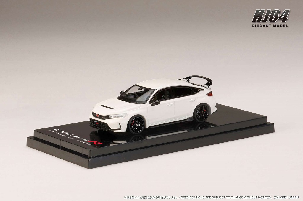 HJ64 1/64 ホンダ CIVIC TYPE R (FL5) RACING BLACK Package 2025 チャンピオンシップホワイト